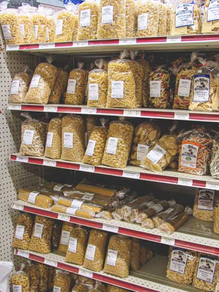 Shelves of dry goods