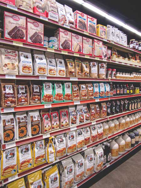 Shelves of dry goods