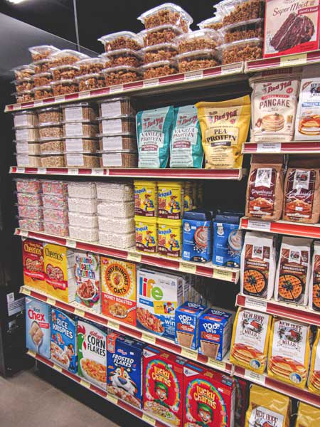 Shelves of dry goods